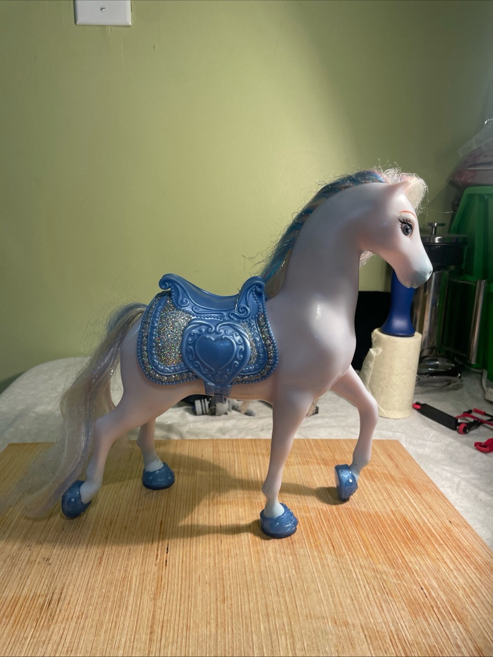 Disney Cinderella shimmer Pastel Pink Play Horse with Blue Glitter Saddle